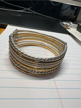 Brighton Two-Tone Gold and Silver Multi-Stack Bangle Bracelet